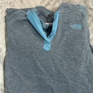 The North Face Teal and Gray Pullover